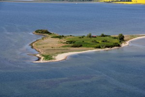 Die Insel Walfisch im Mai 2017 von oben.